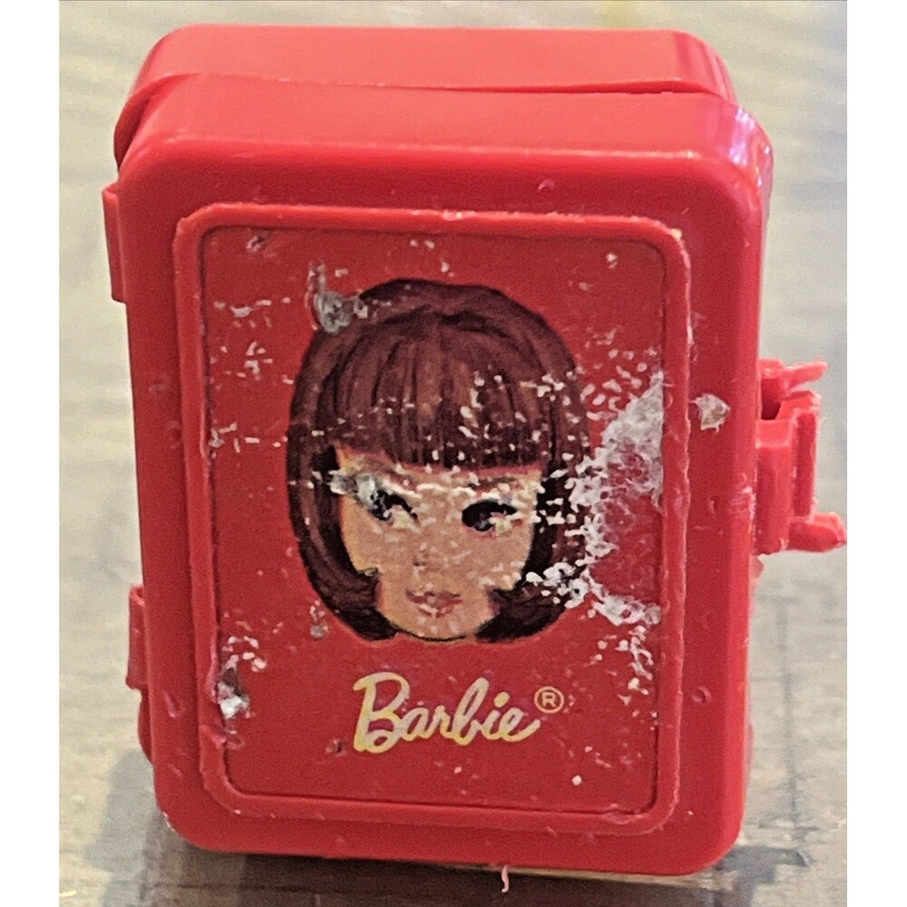 Vintage Barbie Mattel Tutti Let's Play Barbie #3608 Mini Red Doll Case HTF VTG